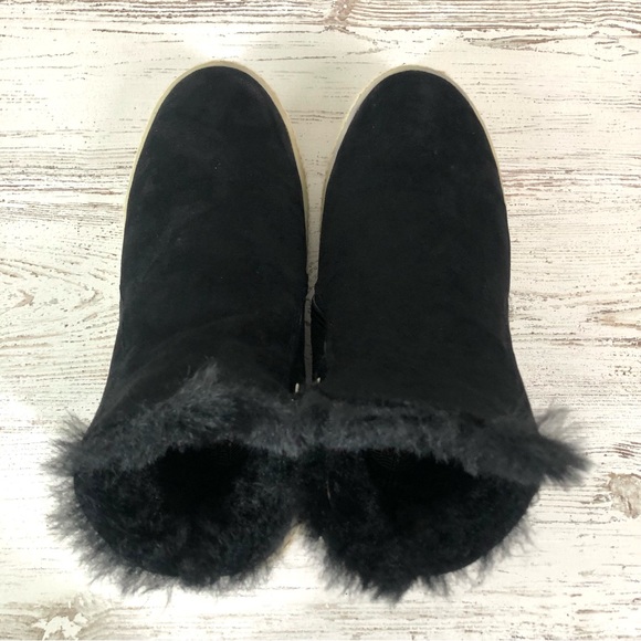 NALHO Taj Yoga Mat Faux Suede Fur Lined Espadrille Ankle Boots Black 10 - Picture 5 of 10